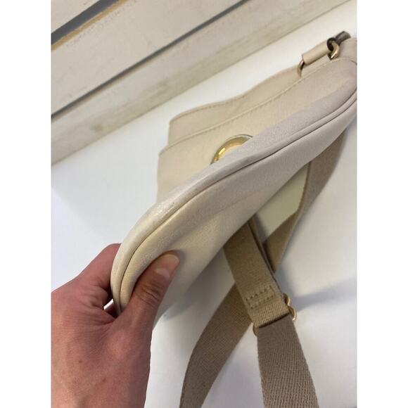 MICHAEL KORS, SMALL CREAM / TAN LEATHER CROSSBODY BAG (ASIS) - Picture 12 of 13